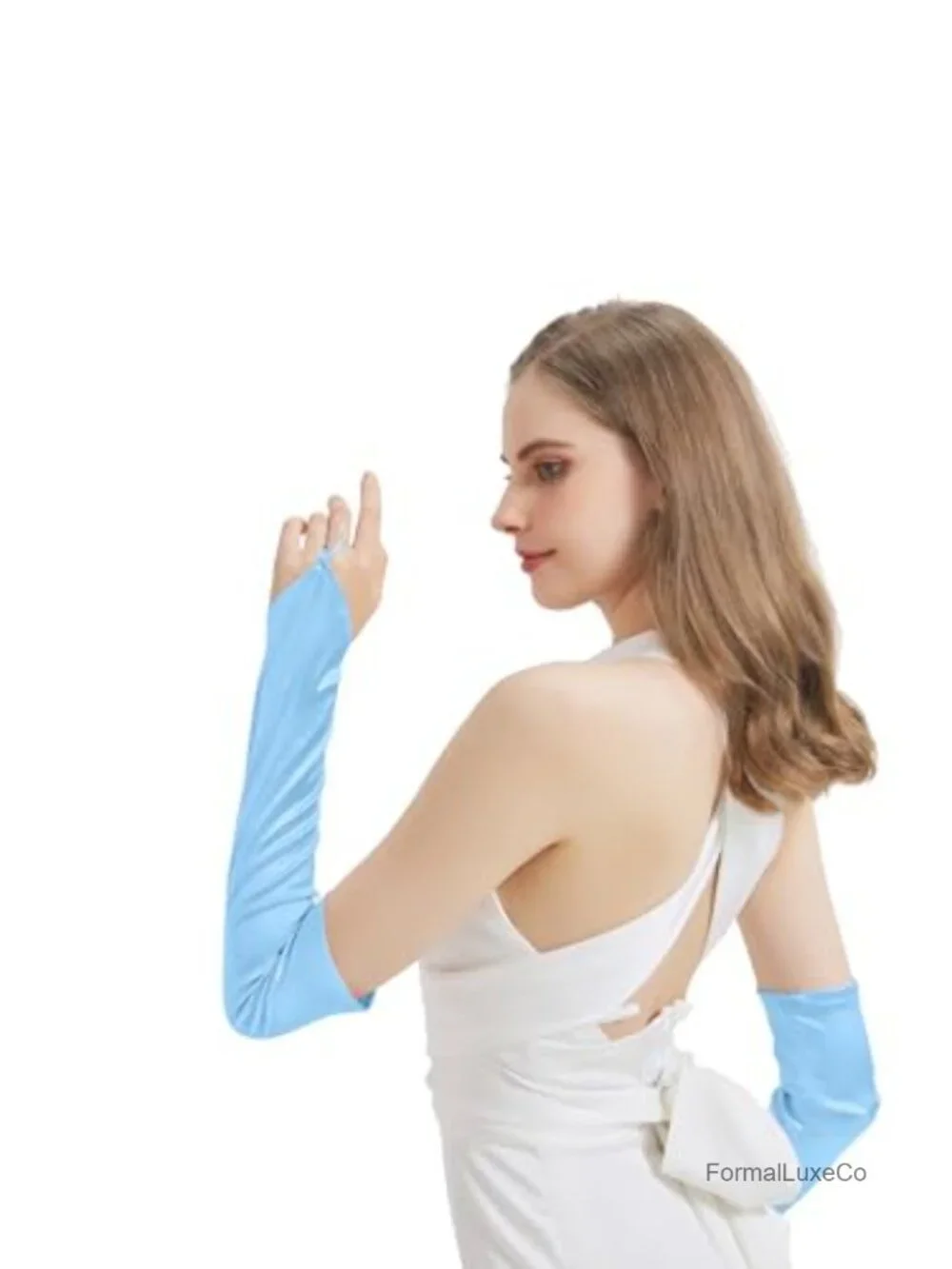 Women's Satin Fingerless Long Gloves Costume
